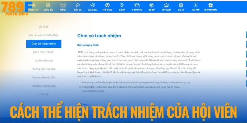 Cách thể hiện trách nhiệm của hội viên