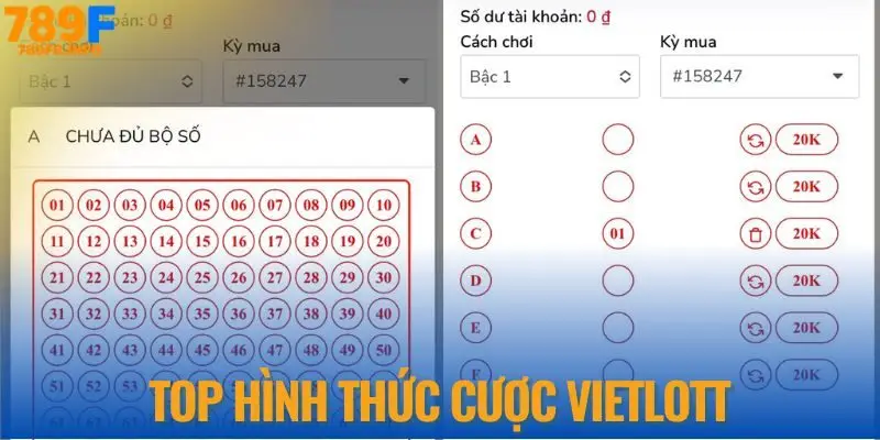 Top hình thức cược Vietlott tại nhà cái 789F